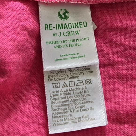 J. Crew Linen Dress Blend Pink Tiered Loose Fit Swing 4 - Picture 9 of 13